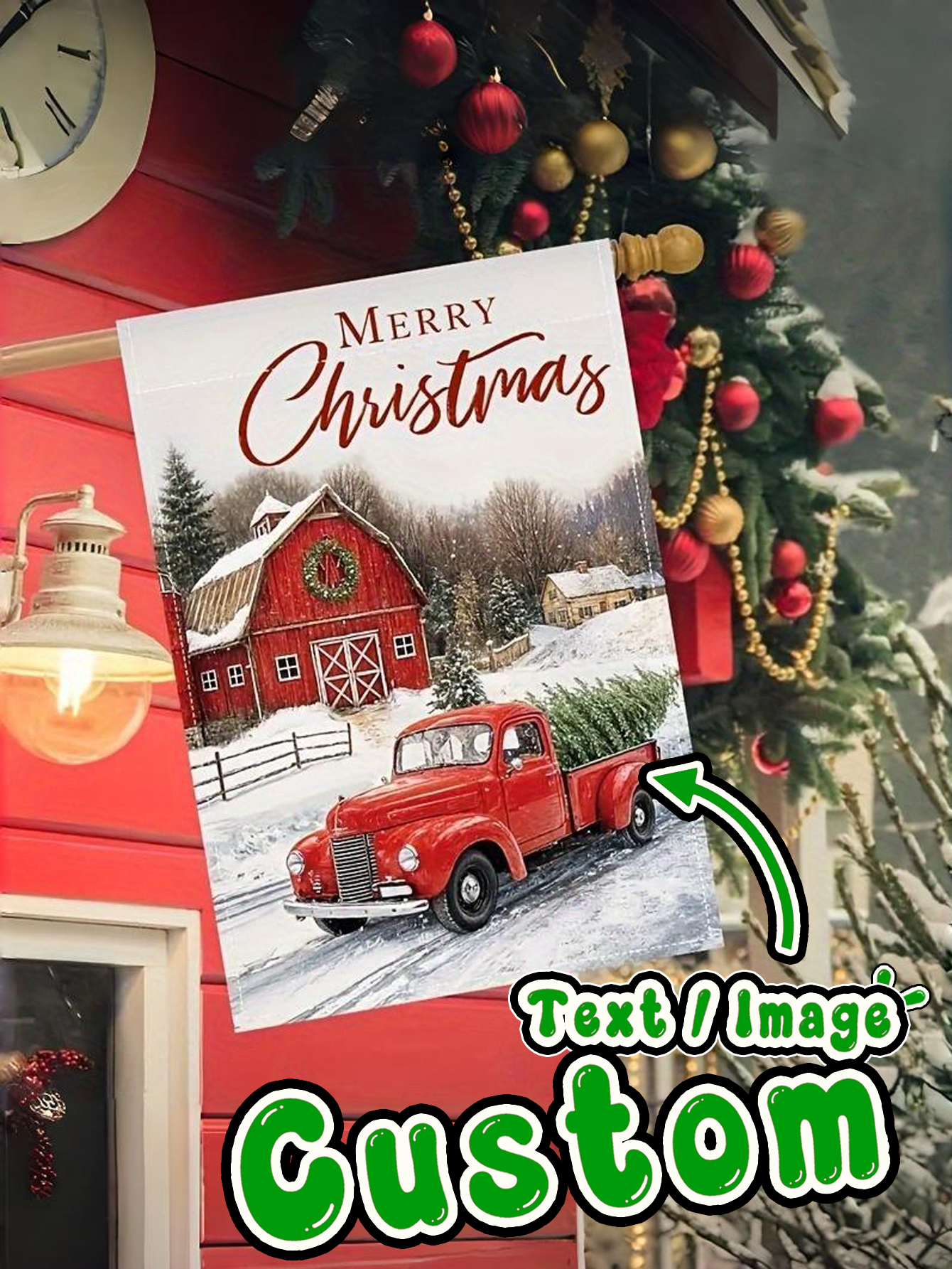 Snow Scene Christmas Garden Flag